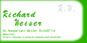 richard weiser business card